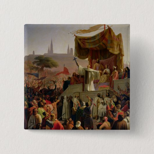 St. Bernard Preaching the Second Crusade Vierkante Button 5,1 Cm (Voorkant)
