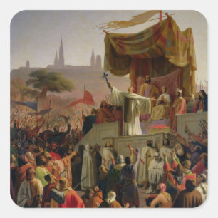St. Bernard Preaching the Second Crusade Vierkante Sticker
