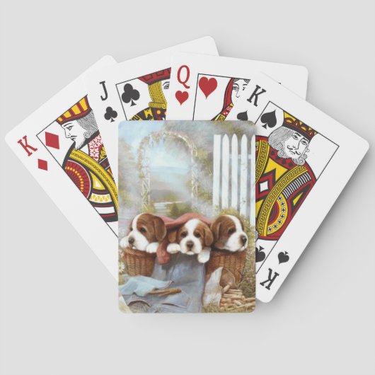 St. Bernard Puppies Dog Playing Cards Speelkaarten (Achterkant)