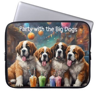 St Bernard Puppies en Milkshakes Laptop Sleeve