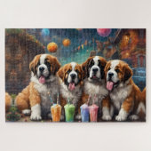 St Bernard Puppies en Milkshakes Legpuzzel (Horizontaal)