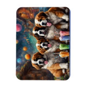 St Bernard Puppies en Milkshakes Magneet (Verticaal)