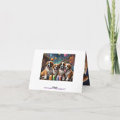 St Bernard Puppies en Milkshakes Verjaardag Kaart (Achterkant)