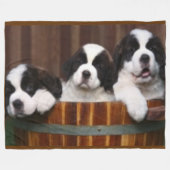 ST.BERNARD-PUPPIES FLEECE DEKEN (Voorkant (Horizontaal))
