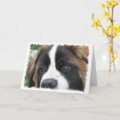 St Bernard Puppies Wenskaart Kaart (Gele Bloem)