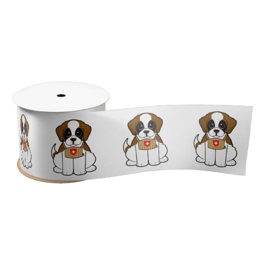 St. Bernard Puppy 3 in. Satijnen Lint (Spoel)
