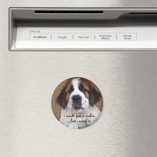 St Bernard Puppy Cookie Magneet (Insitu (Vaatwasser))