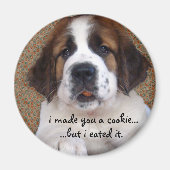 St Bernard Puppy Cookie Magneet (Voorkant)