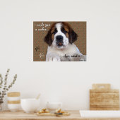 St Bernard Puppy Cookie Poster (Keuken)