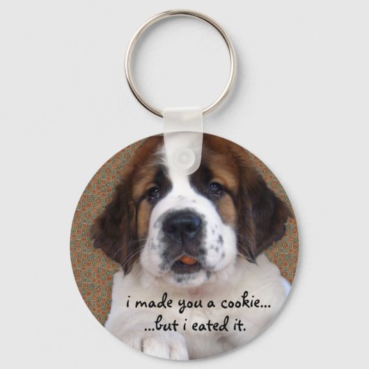 St Bernard Puppy Cookie Sleutelhanger (Voorkant)