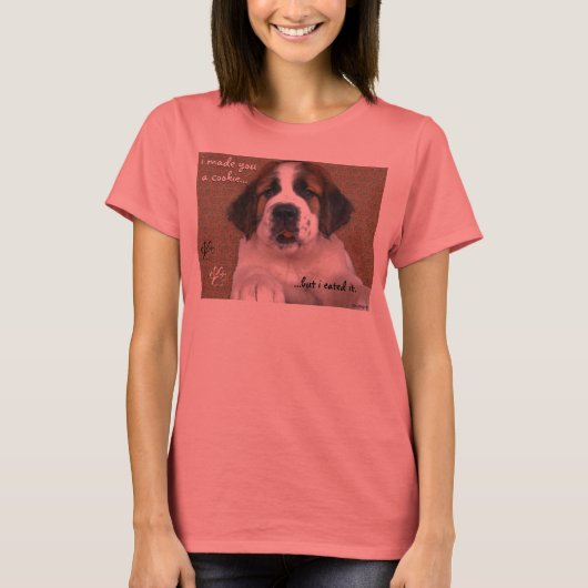 St Bernard Puppy Cookie T-shirt (Voorkant)