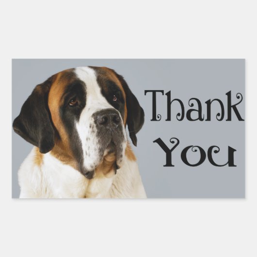 St. Bernard Puppy Dog Dank u Sticker (Voorkant)
