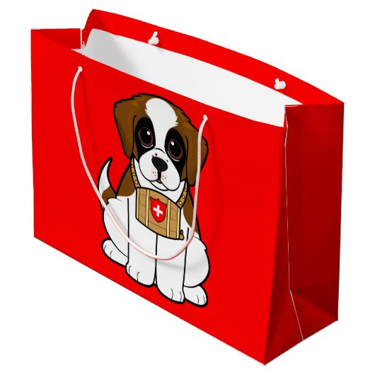 St. Bernard Puppy Groot Cadeauzakje (Achterkant Gekanteld)
