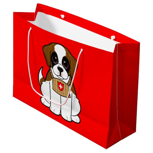 St. Bernard Puppy Groot Cadeauzakje (Voorkant Gekanteld)