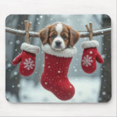 St. Bernard puppy in kerstkous Muismat (Voorkant)