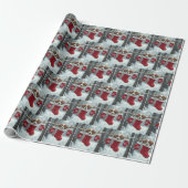 St. Bernard Puppy in Kerstsok Cadeaupapier (Uitgerold)