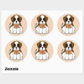 St. Bernard Puppy Ronde Sticker (Vel)