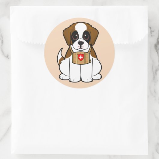 St. Bernard Puppy Ronde Sticker (Tas)