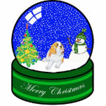 st bernard snow wereldbol fotobeeldje ornament<br><div class="desc">schattige feestdagen</div>