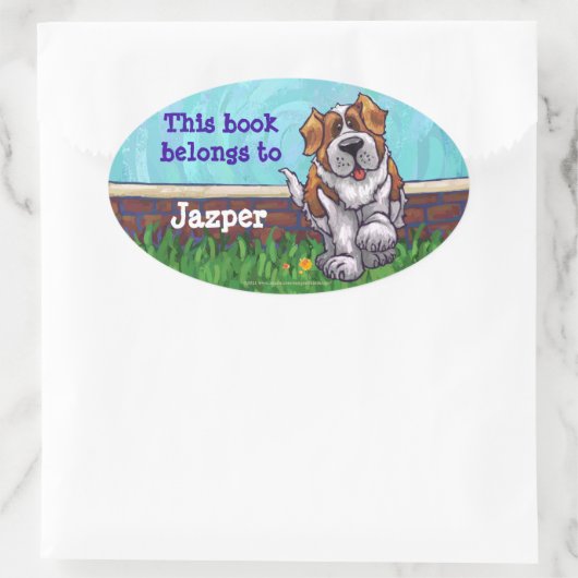 St. Bernard Stationery Ovale Sticker (Tas)