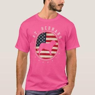 St Bernard Usa Flag 4 juli Dog mama T-shirt