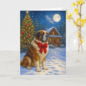 St. Bernard Vakantie Kaart (Gele Bloem)