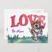 St. Bernard-Valentijnsdag Feestdagenkaart (Voorkant / Achterkant)