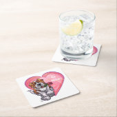 St. Bernard-Valentijnsdag Kartonnen Onderzetters (Insitu)