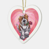 St. Bernard-Valentijnsdag Keramisch Ornament (Links)