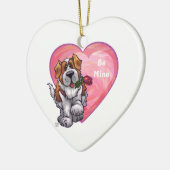 St. Bernard-Valentijnsdag Keramisch Ornament (Links)