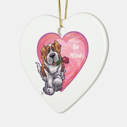 St. Bernard-Valentijnsdag Keramisch Ornament (Links)