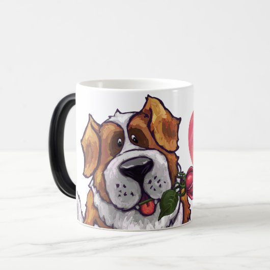 St. Bernard-Valentijnsdag Magische Mok (Voorkant links)