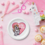 St. Bernard-Valentijnsdag Papieren Bordje (Feest)