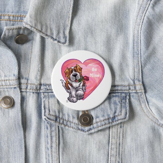 St. Bernard-Valentijnsdag Ronde Button 7,6 Cm (In situ)