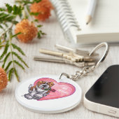 St. Bernard-Valentijnsdag Sleutelhanger (Voorkant Rechts)