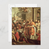 St. Bernard van de Hertog van Clairvaux en van Briefkaart (Voorkant / Achterkant)