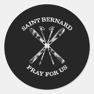 St. Bernard van Montjoux Sneeuw Ski Winter Skien S Ronde Sticker