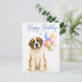 St Bernard Verjaardag Briefkaart (Staand voorkant)