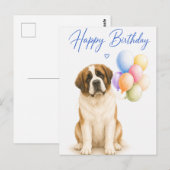St Bernard Verjaardag Briefkaart (Voorkant / Achterkant)