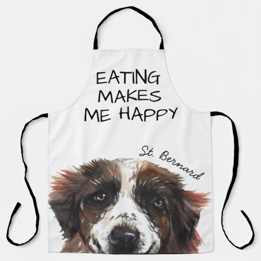 St Bernard Waterverf Funny Quote Apron Schort (Voorkant)