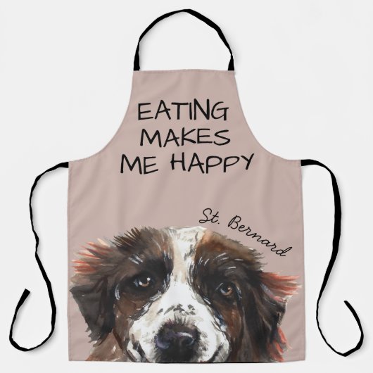 St Bernard Waterverf Funny Quote Schort (Voorkant)