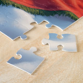 St. Bernard Winter Picnic Christmas Painting Legpuzzel (Zijkant)