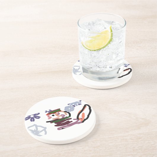 st bernard zandsteen onderzetter (Zijkant)