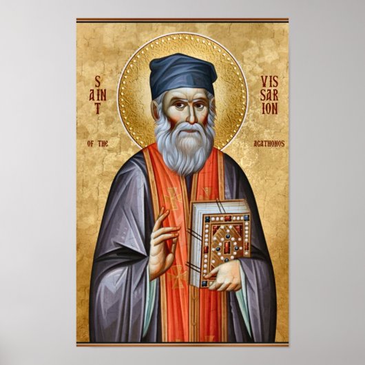 St. Bessarion de Agathonite Orthodoxe Icoonprent Poster (Voorkant)
