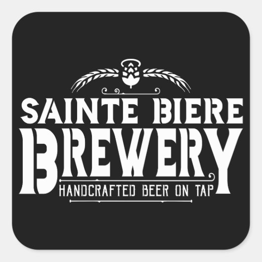 St Biere Brewery Brew Pub Logo Vierkante Sticker (Voorkant)