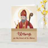 St. Blaise Feast Day Blessings Kaart (Gele Bloem)