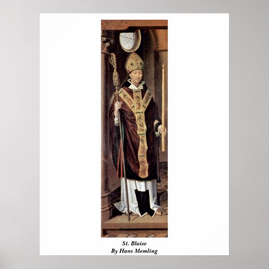 St. Blaise van Hans Memling Poster (Voorkant)
