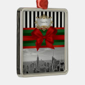 St Bldg van het Imperium van de Horizon NYC Kerstm Metalen Ornament (Rechts)