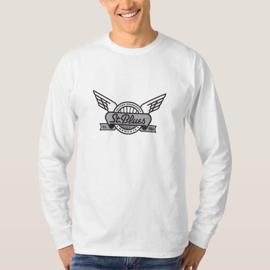 St Blues Long Sleeve T-shirt w/Hunter S. Thompson (Voorkant)