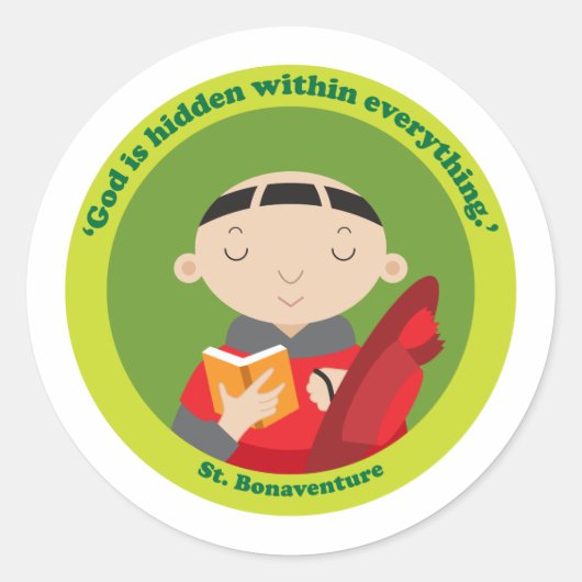 St. Bonaventure Ronde Sticker (Voorkant)